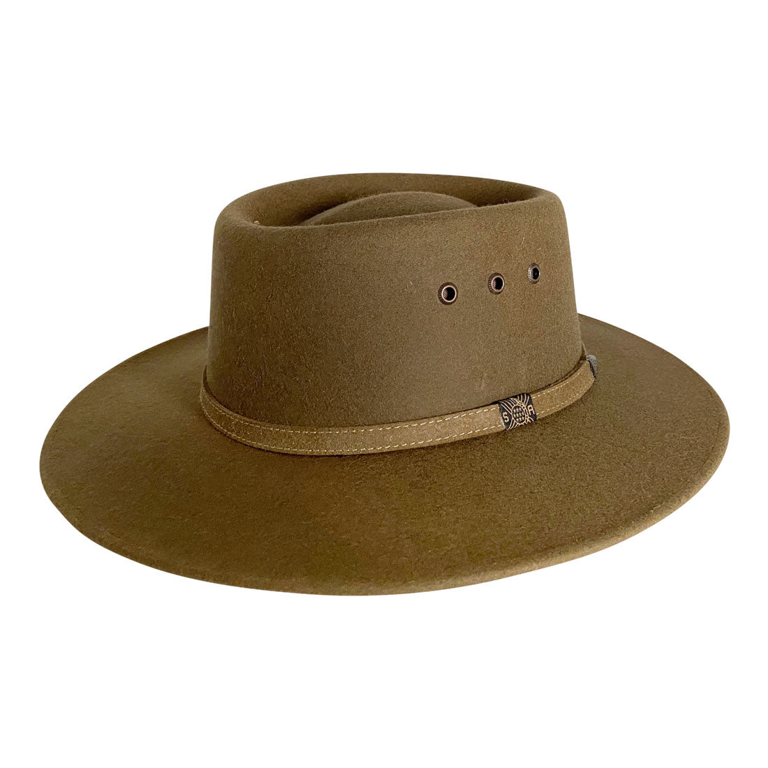 Angel Eyes Wide Brim Hat Handmade from Oaxacan Sheep's Wool - Brown