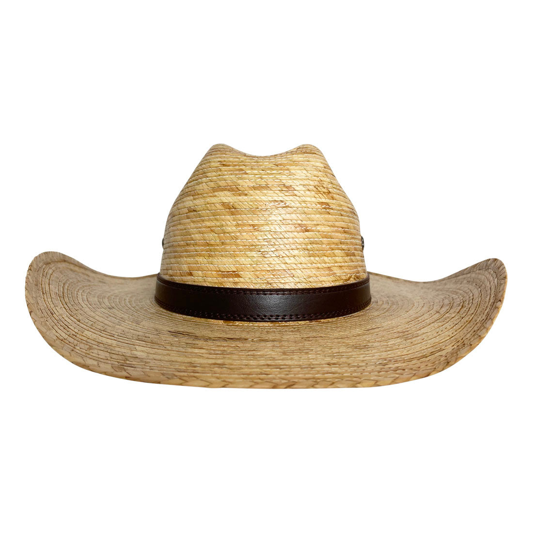 Wide Brim Cowboy Hat Handmade from 100% Coconut Palm Leaves - Dark Brown