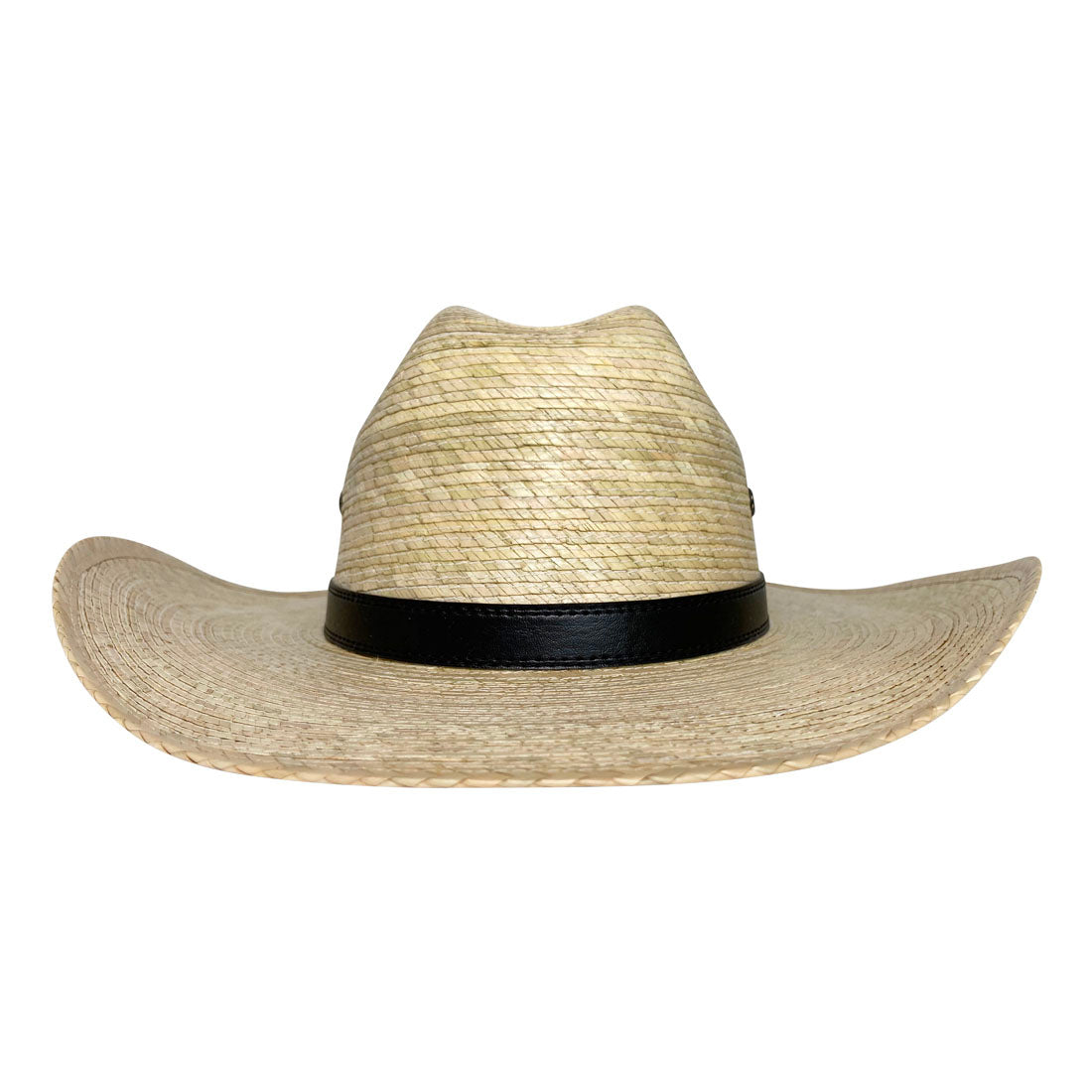 Wide Brim Cowboy Hat Handmade from 100% Coconut Palm Leaves - Light Brown