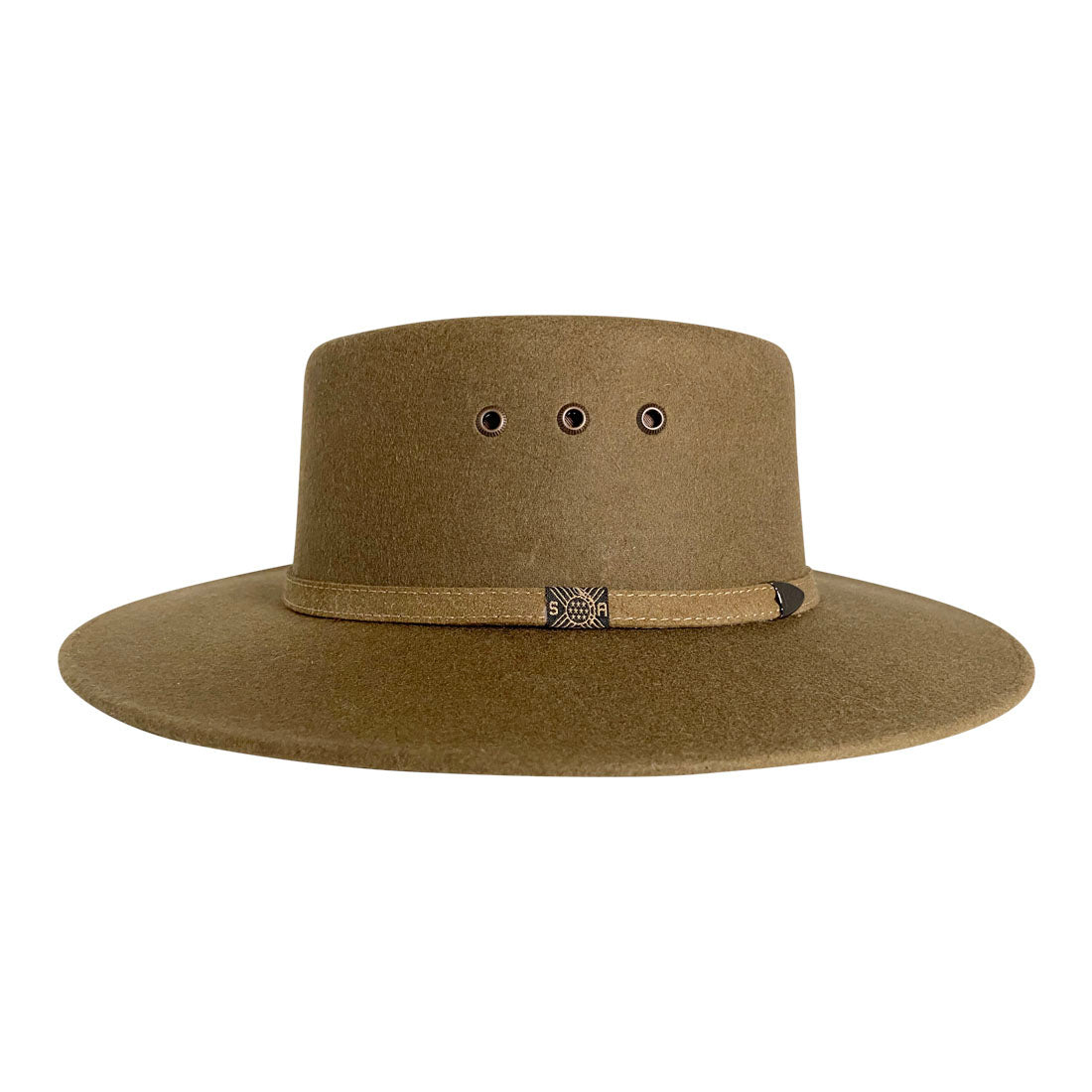 Angel Eyes Wide Brim Hat Handmade from Oaxacan Sheep's Wool - Brown