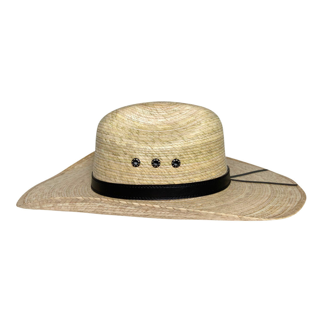 Wide Brim Cowboy Hat Handmade from 100% Coconut Palm Leaves - Light Brown