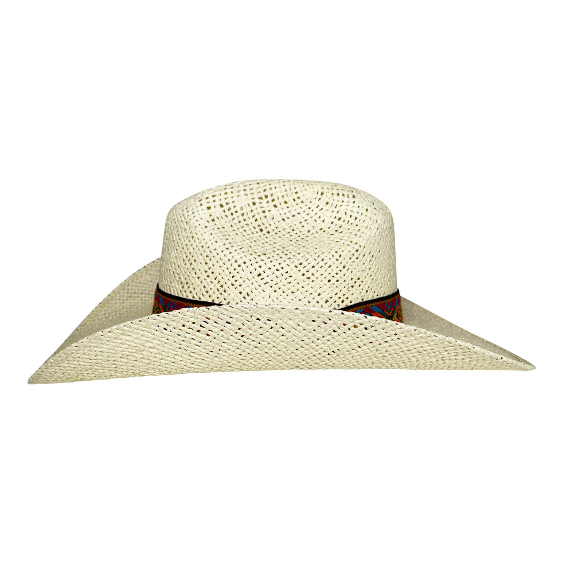 Wide Brim Cowboy Hat Handmade from Oaxacan Wood Pulp Raffia - Light Brown
