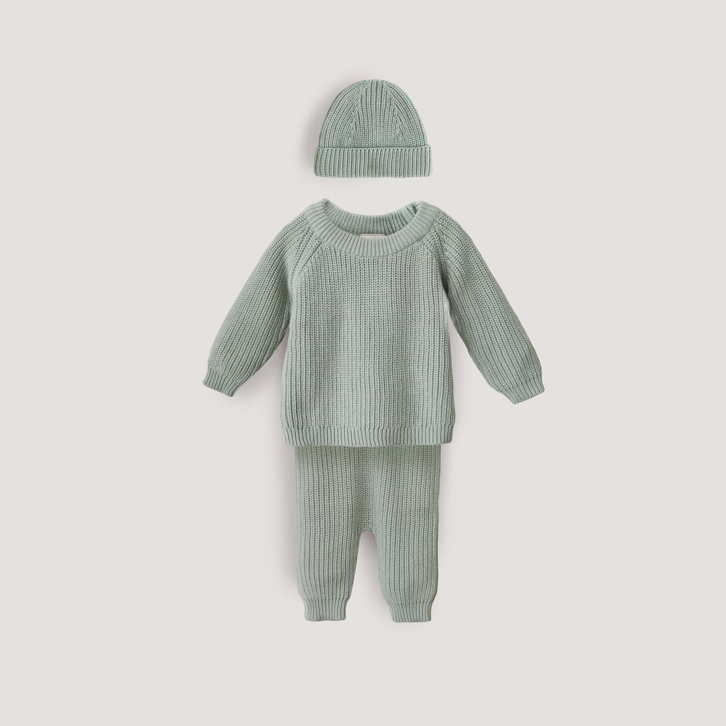 Mushie Chunky Knit Beanie | Light Mint