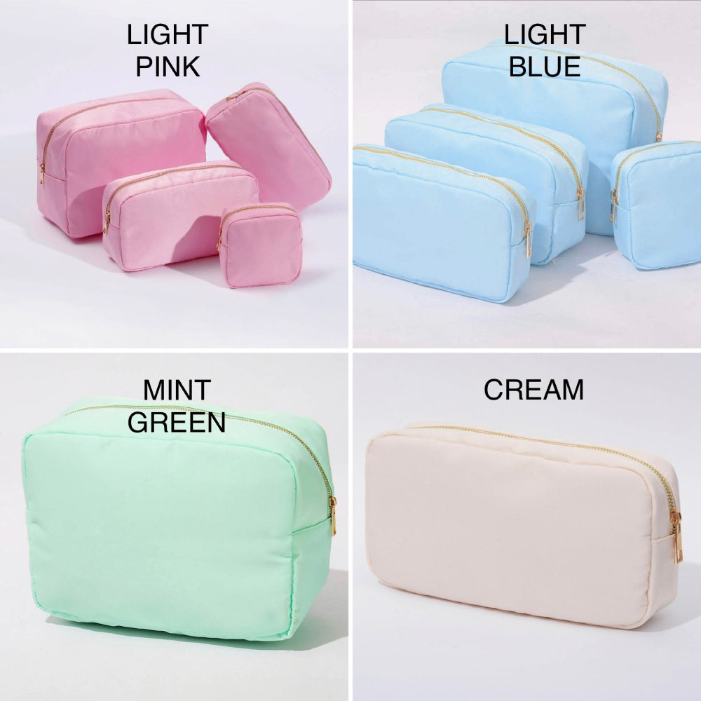 Custom Makeup Bag Personalized Initial Letters Nylon Pouch Bag Gift for Her