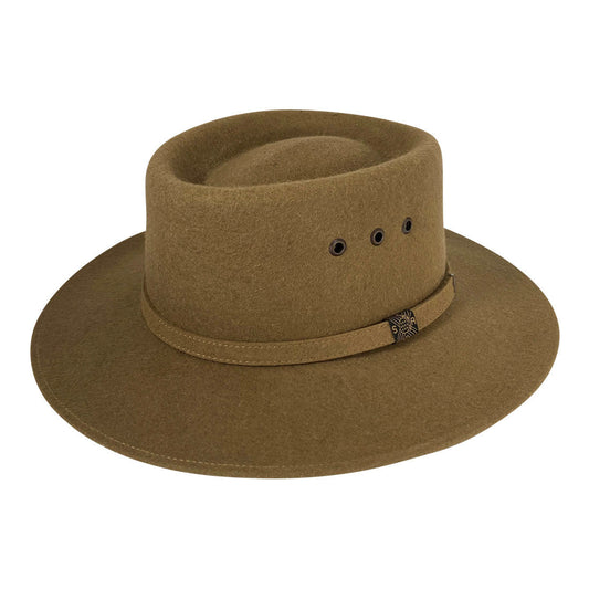 Angel Eyes Wide Brim Hat Handmade from Oaxacan Sheep's Wool - Light Brown