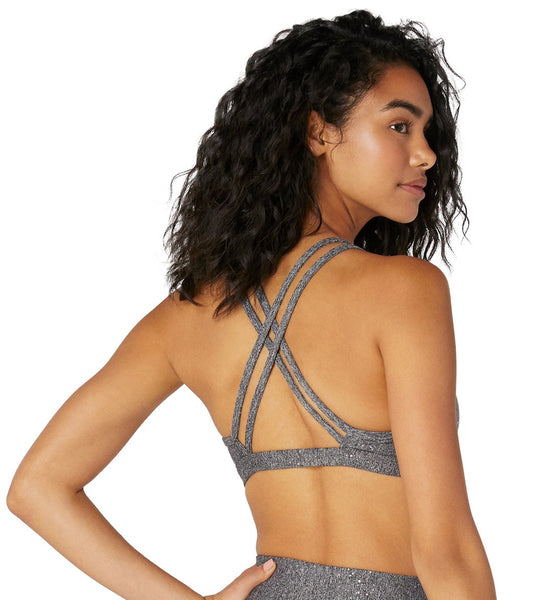 Beyond Yoga Double Back Alloy Speckled Bra