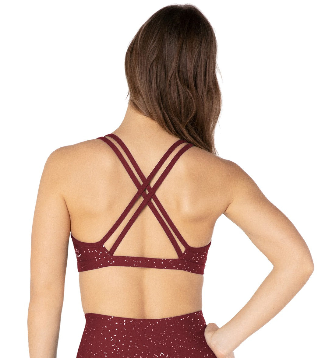 Beyond Yoga Double Back Alloy Speckled Bra