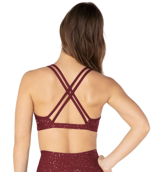 Beyond Yoga Double Back Alloy Speckled Bra