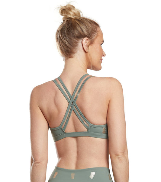 Beyond Yoga Pineapple Double Back Yoga Sports Bra