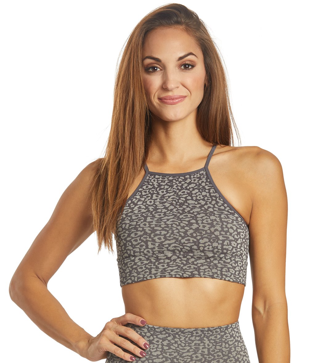 Free People Movement High Neck Leopard Yoga Sports Bra