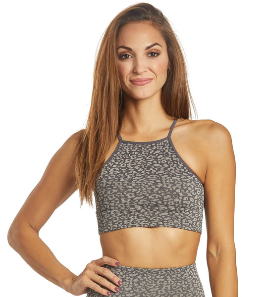 Free People Movement High Neck Leopard Yoga Sports Bra