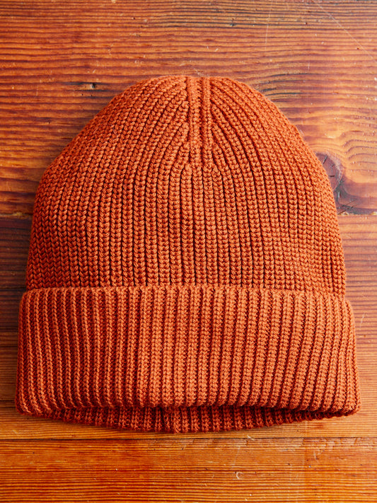 Cotton Watch Cap in Rust