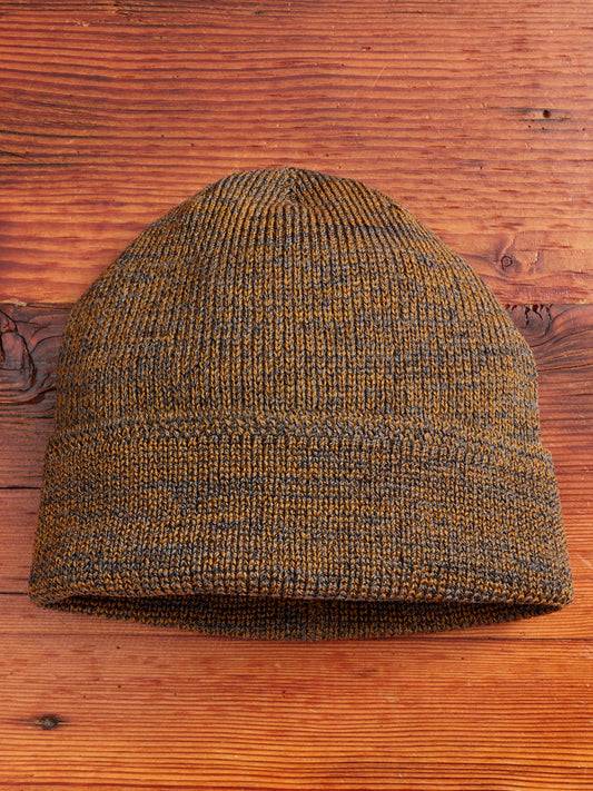 Wool Knit Watch Cap in Loden/Navy Mix