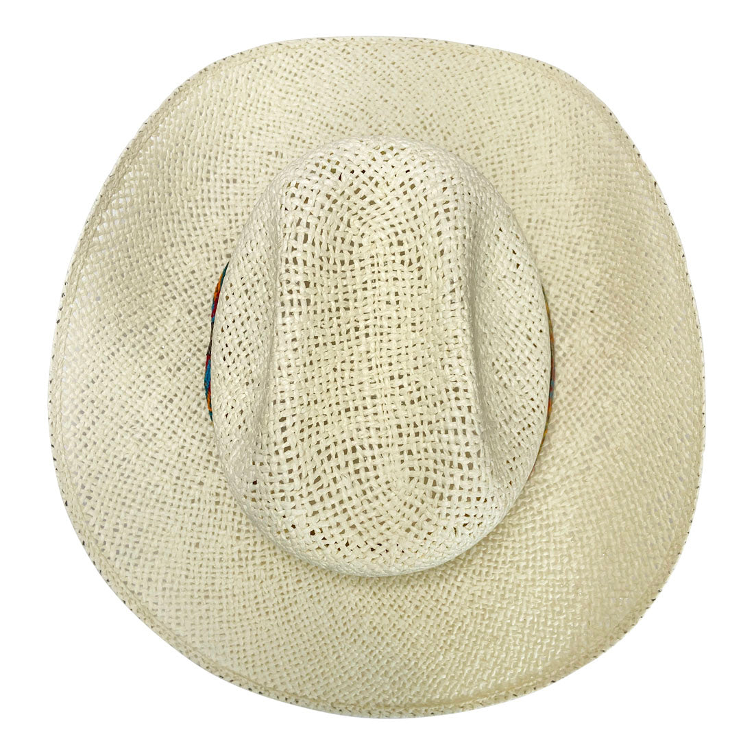 Wide Brim Cowboy Hat Handmade from Oaxacan Wood Pulp Raffia - Light Brown