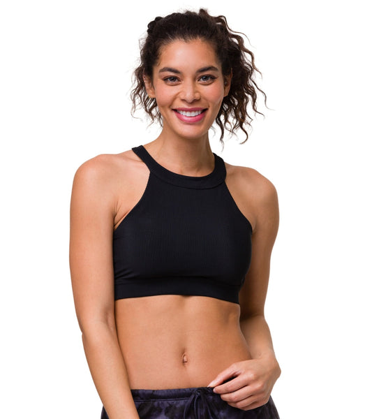 Onzie High Neck Ribbed Yoga Crop Top
