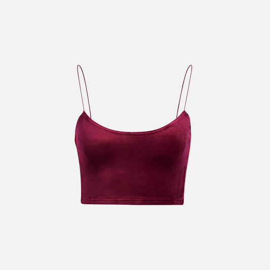 adidas x IVY Park Velour Bralette - Cherry Wood / Red