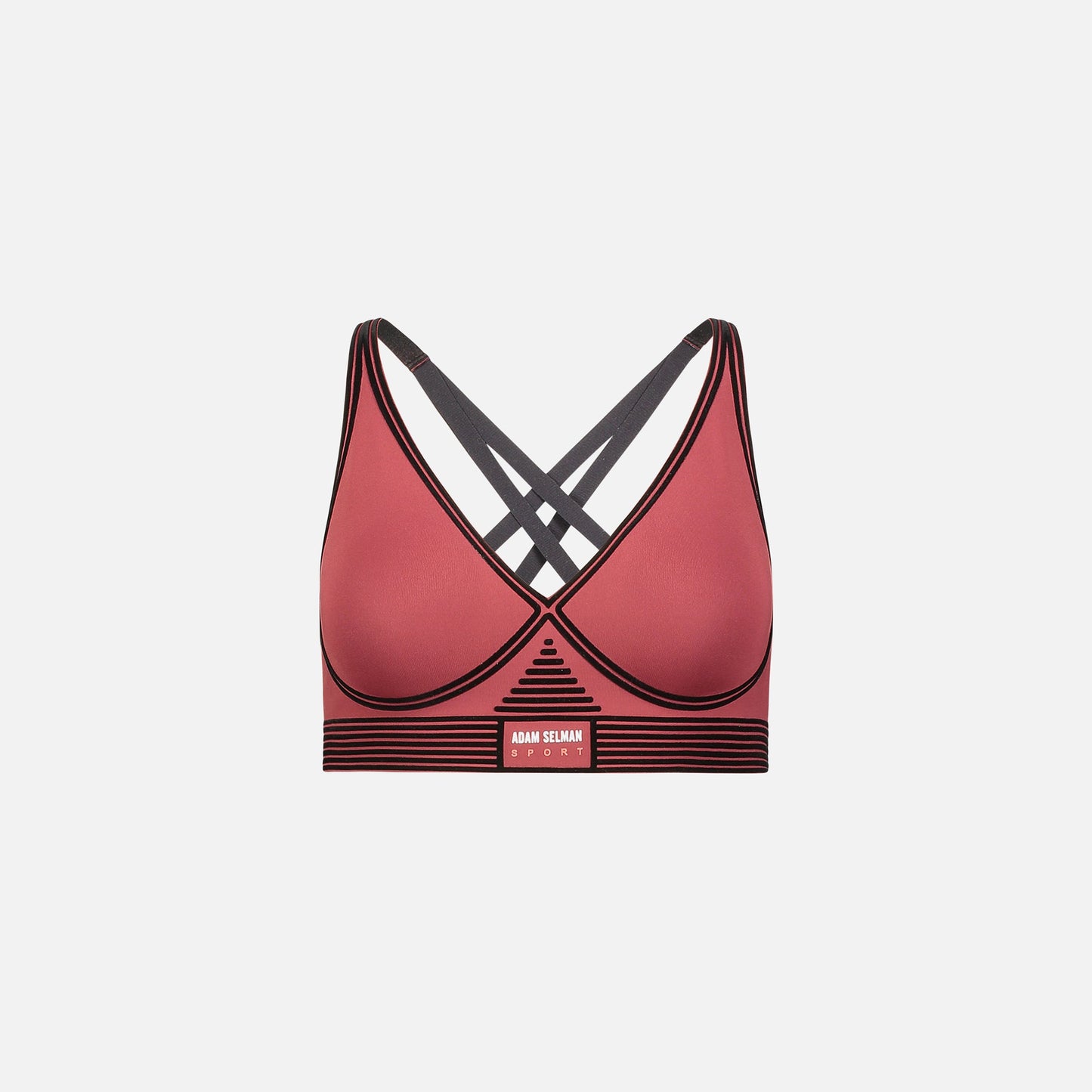 Adam Selman Bonded Active V-Neck Bra - Oxblood
