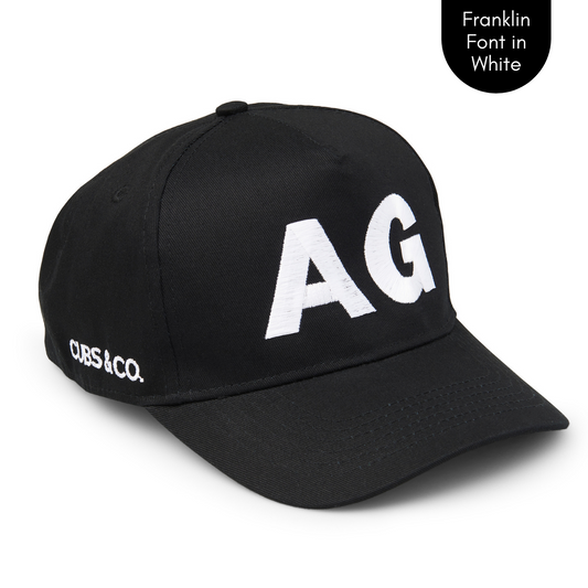 Cubs & Co - PERSONALISED BLACK W/ INITIALS | FRANKLIN WHITE PRINT