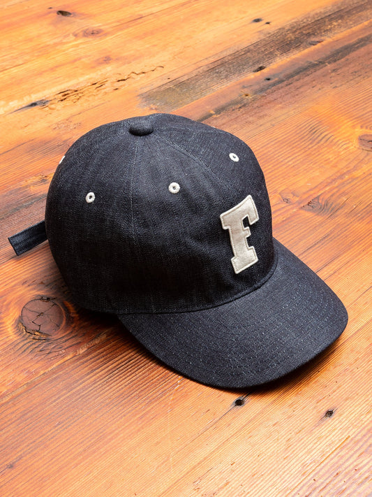 Patch Denim Baseball Cap in Indigo Blue