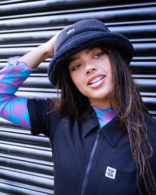 Travis Hat: DEADSTOCK FABRIC - Black Borg