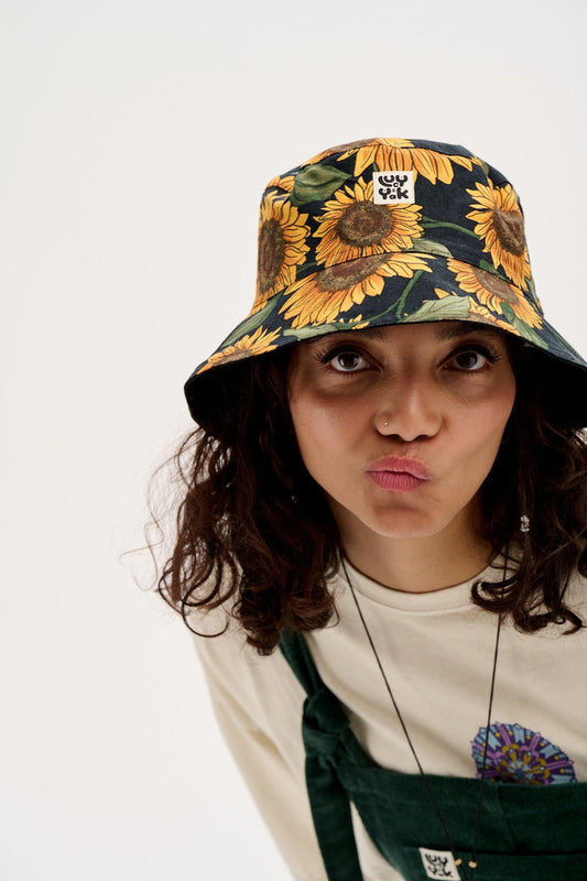 Travis Hat: ORGANIC COTTON - Sunflower & Black