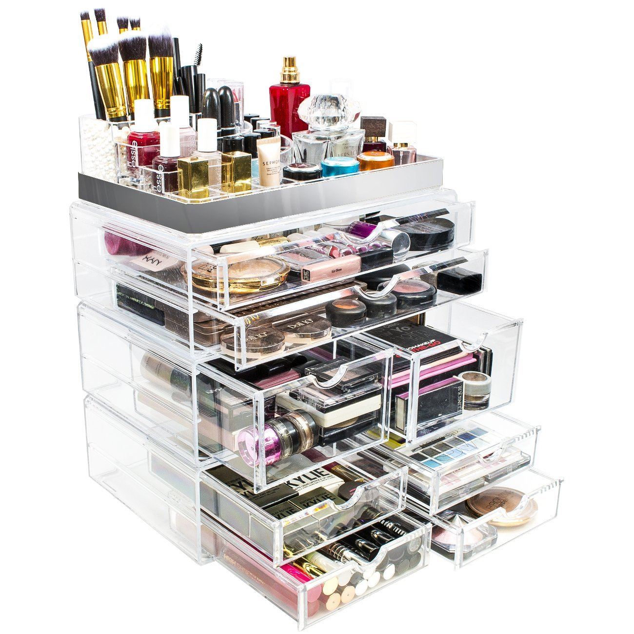 Silver Trim 8 Drawer Set - sorbusbeauty