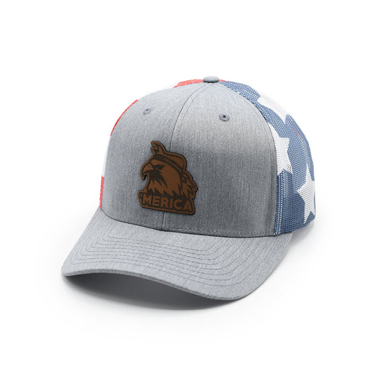 Merica Eagle Leather Patch Hat