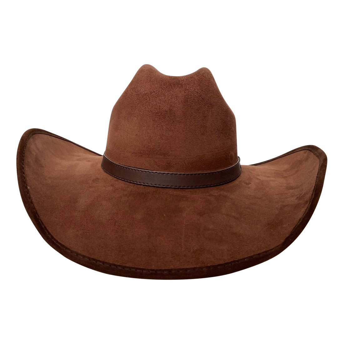 Wide Brim Cowboy Style Hat Handmade from 100% Oaxacan Suede - Chocolate Brown