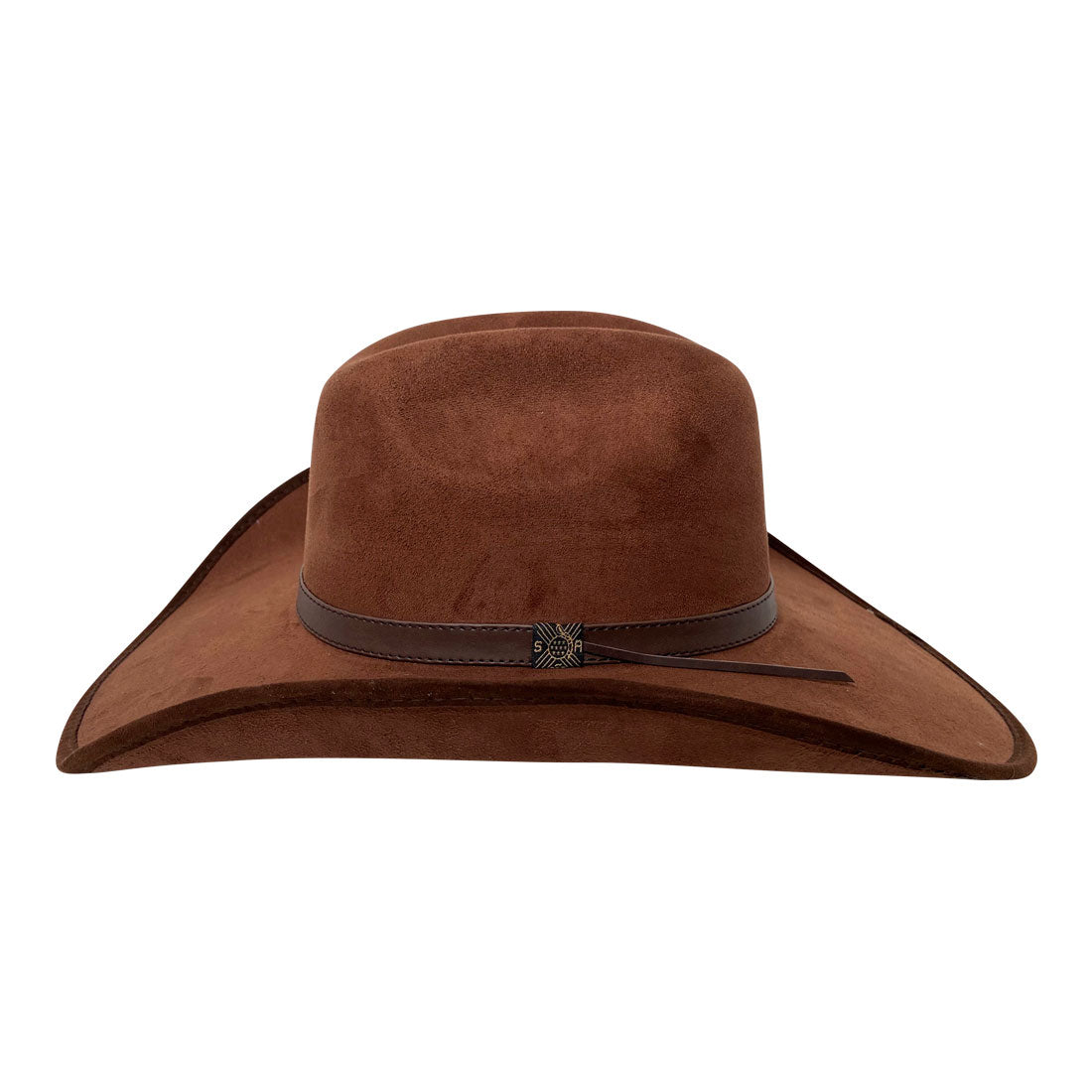 Wide Brim Cowboy Style Hat Handmade from 100% Oaxacan Suede - Chocolate Brown