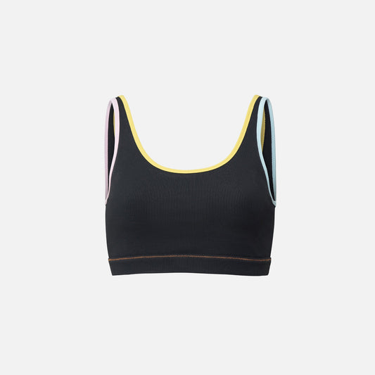 Solid & Striped Sport High Tide Ribbed Bra - Blackout / Multi
