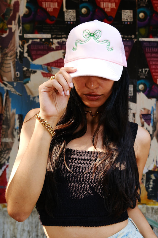 Bow Embroidered Trucker Hat