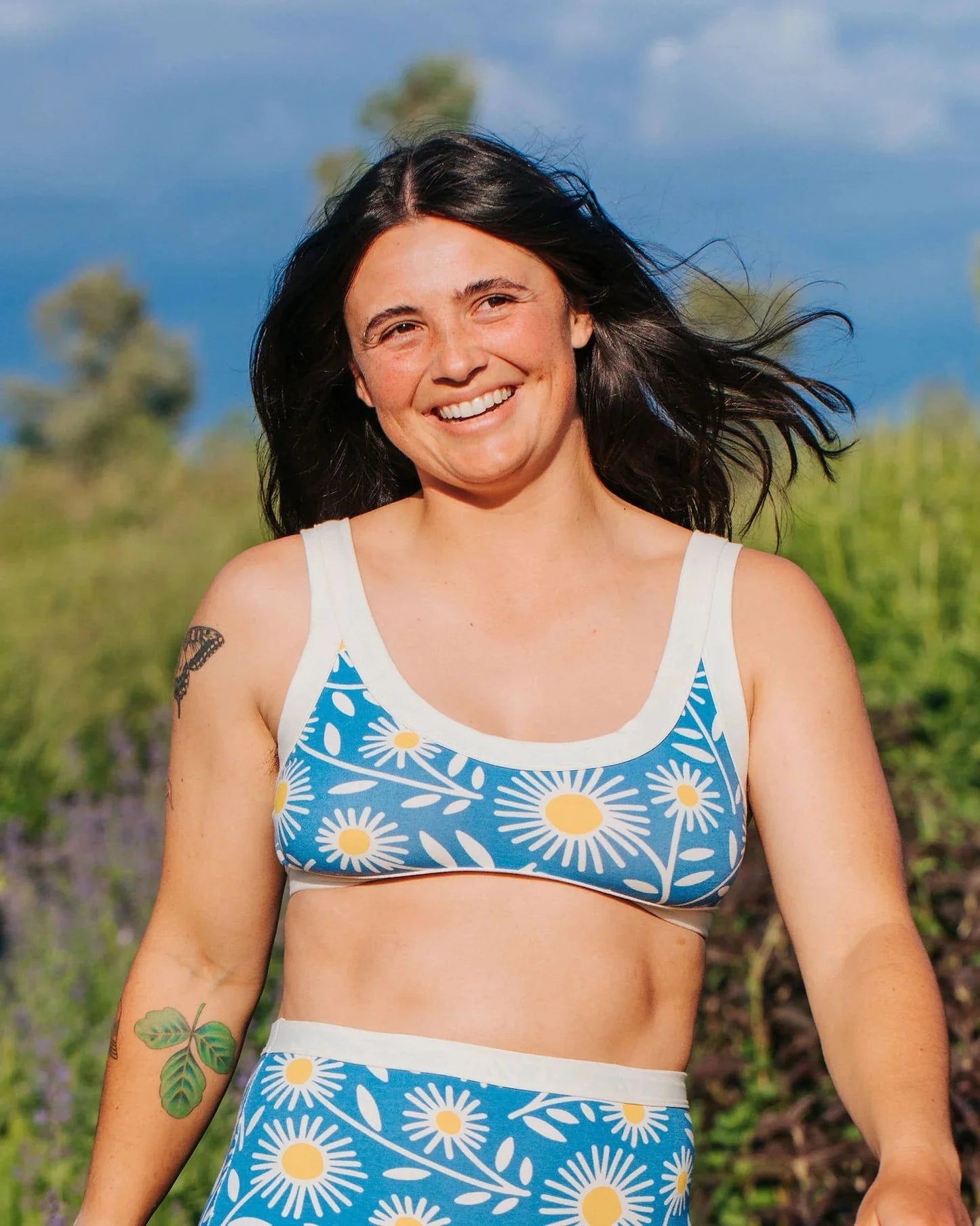 Patterned Bralette Bras Thunderpants USA S Daisy Days