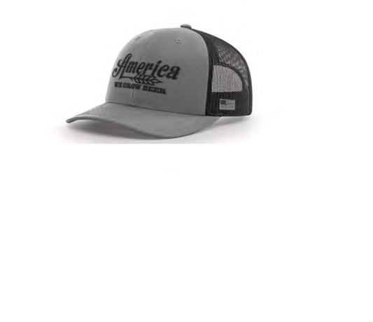 We Grow Beer Embroidered Hat- Grey