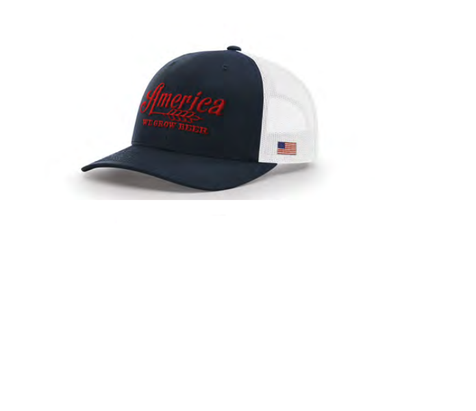 We Grow Beer Embroidered Hat- Navy