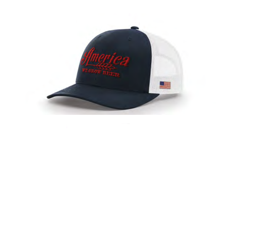We Grow Beer Embroidered Hat- Navy