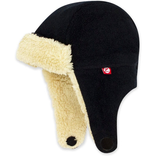 Zutano Cozy Fleece Furry Trapper Hat | Black