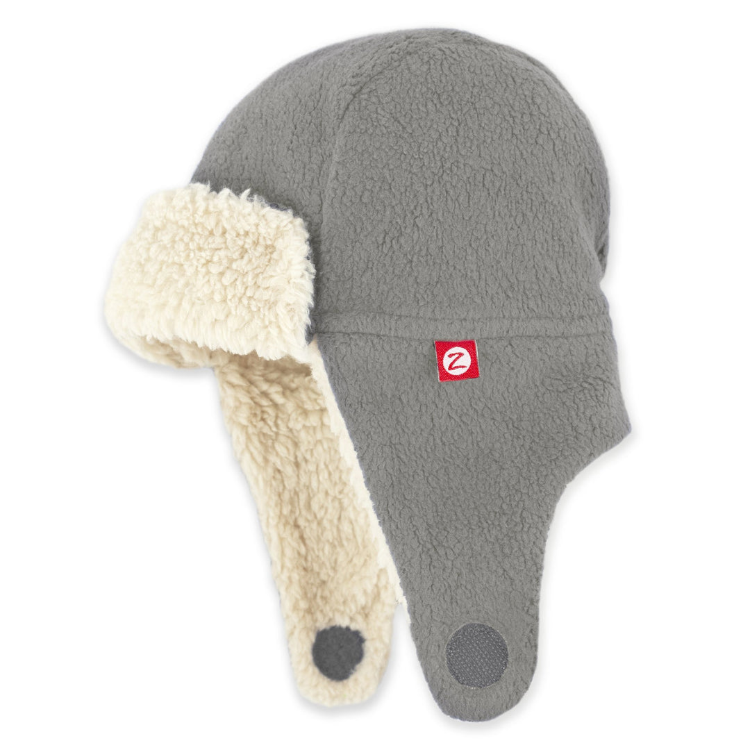 Zutano Cozy Fleece Furry Trapper Hat | Gray