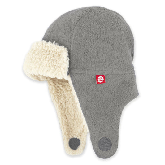Zutano Cozy Fleece Furry Trapper Hat | Gray